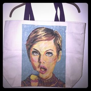 Twiggy large canvas tote bag